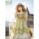 Mademoiselle Pearl Four Leaf Clover and Lime Blouse Apron Overdress JSK and Ops(Reservation/2 Colours/Full Payment Without Shipping)